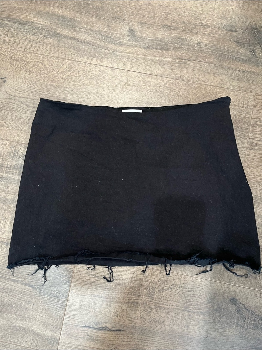 Sky to Moon Classic Black Mini Skort with Distressed Hem